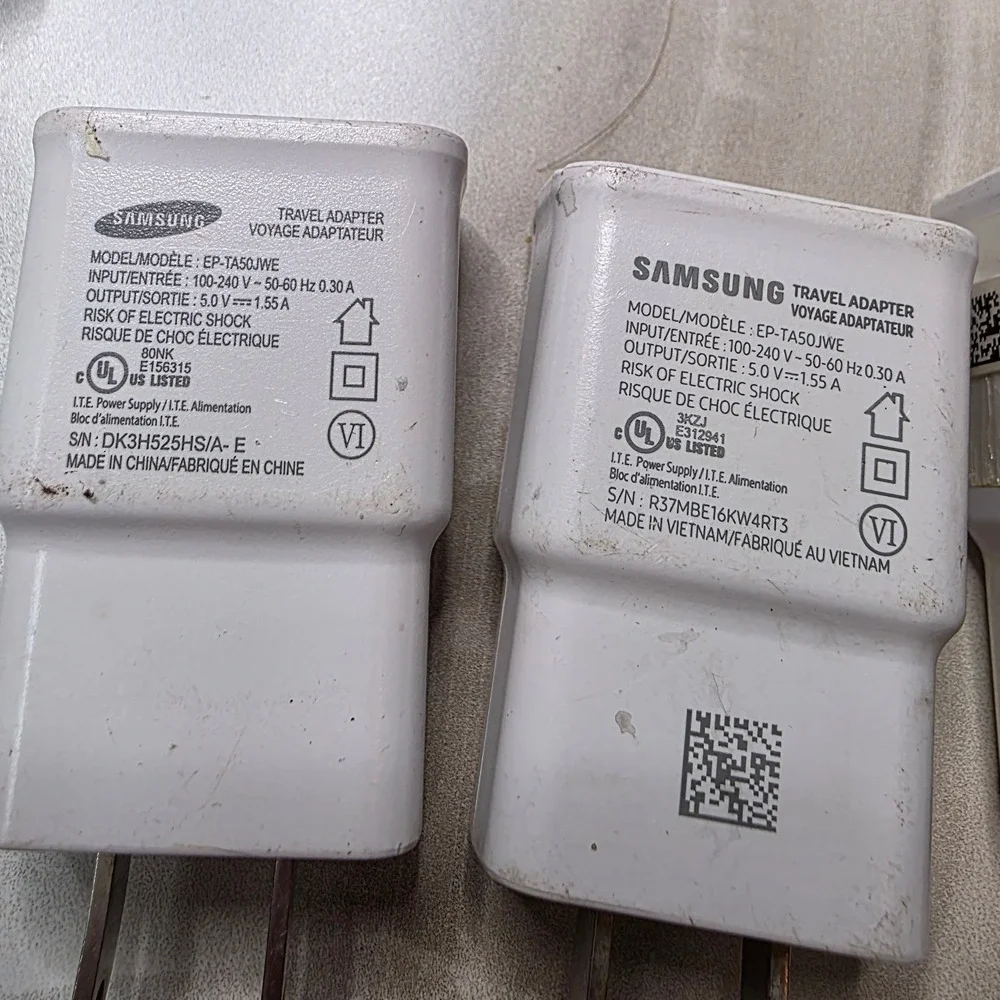 Samsung Wall Charger Lot 8 Adapter Blocks EP-TA20JWE EP-TA50JWE 3 USB Cables Z4